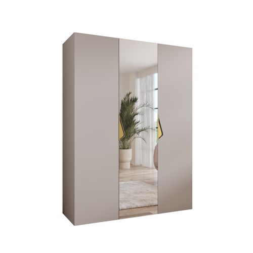 Armoire à Portes Battantes Sandi 2 150 / 202 / 52 (cachemire + Poignées: Or)