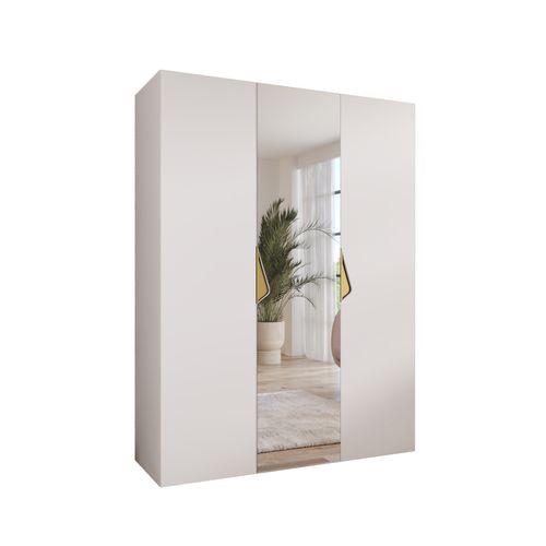 Armoire à Portes Battantes Sandi 2 150 / 202 / 52 (blanc + Poignées: Or)