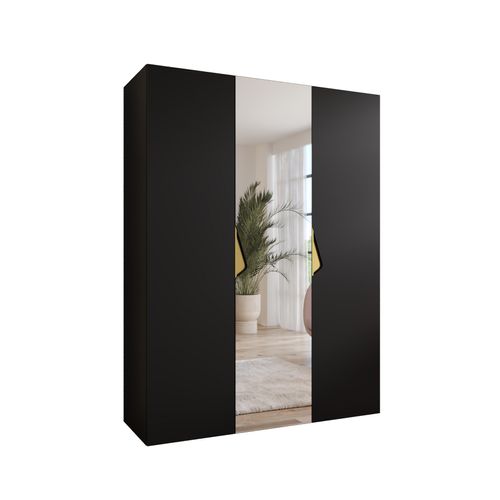 Armoire à Portes Battantes Sandi 2 150 / 202 / 52 (noir + Poignées: Or)