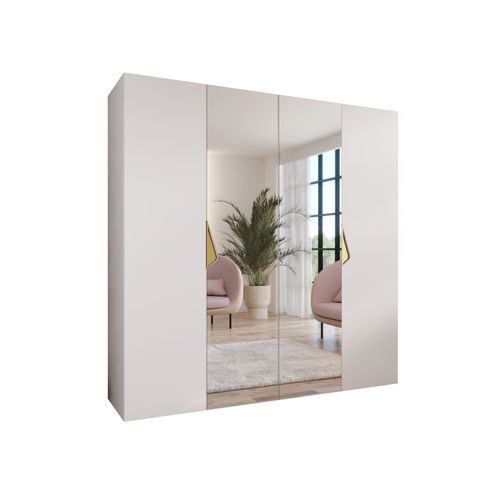 Armoire à Portes Battantes Sandi 2 200 / 202 / 52 (blanc + Poignées: Or)