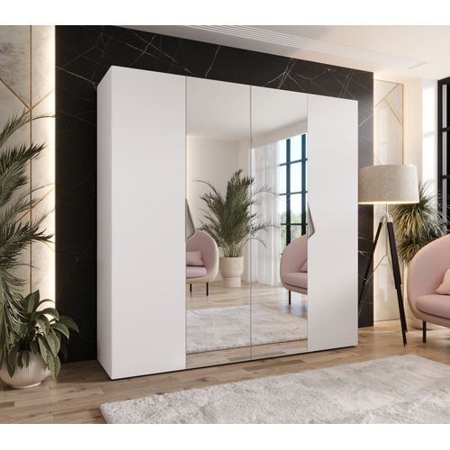 Armoire à Portes Battantes Sandi 2 200 / 202 / 52 (blanc + Poignées: Cachemire)