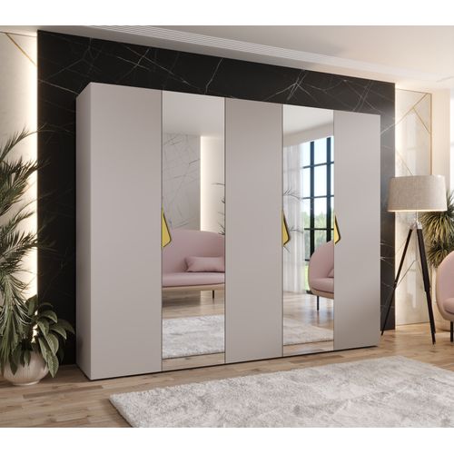 Armoire à Portes Battantes Sandi 2 250 / 202 / 52 (cachemire + Poignées: Or)