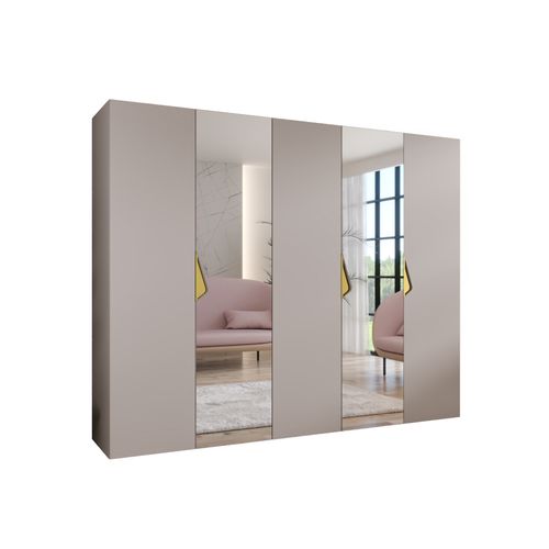 Armoire à Portes Battantes Sandi 2 250 / 202 / 52 (cachemire + Poignées: Or)