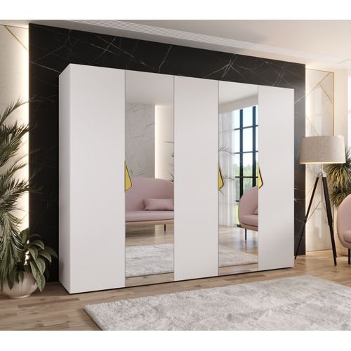 Armoire à Portes Battantes Sandi 2 250 / 202 / 52 (blanc + Poignées: Or)