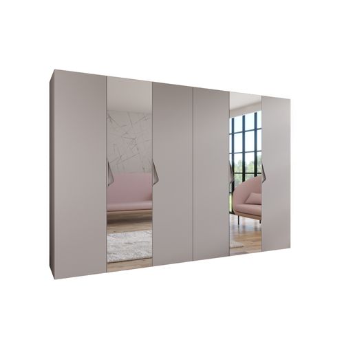 Armoire à Portes Battantes Sandi 2 300 (150x2) / 202 / 52 (cachemire + Poignées: Cachemire)