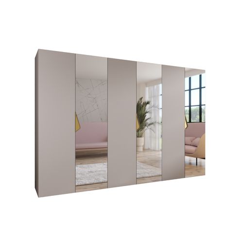 Armoire à Portes Battantes Sandi 2 300 (100x3) / 202 / 52 (cachemire + Poignées: Or)