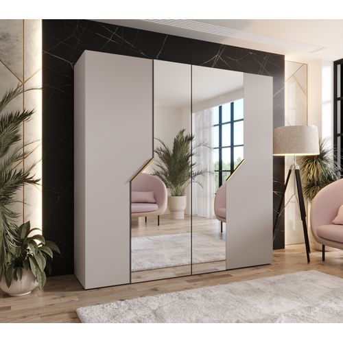 Armoire à Portes Battantes Andrew 2 200 / 202 / 52 (cachemire + Poignées: Or)