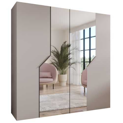 Armoire à Portes Battantes Andrew 2 200 / 202 / 52 (cachemire + Poignées: Cachemire)