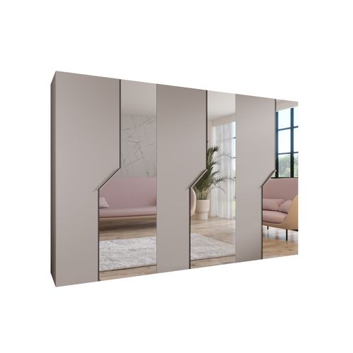 Armoire à Portes Battantes Andrew 2 300 / 202 / 52 (cachemire + Poignées: Cachemire)