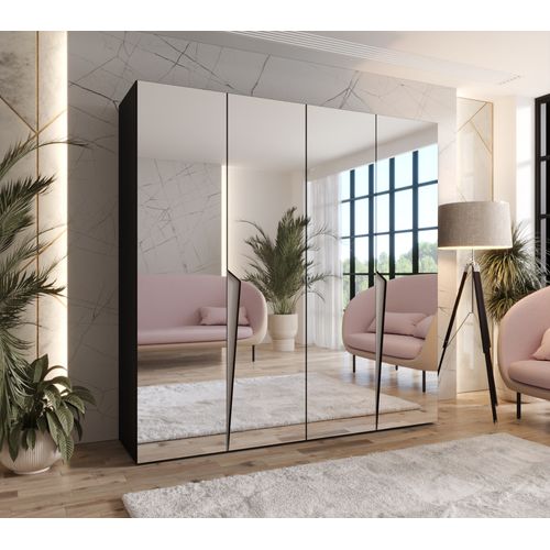 Armoire à Portes Battantes Piano 3 200 / 202 / 52 (noir + Poignées: Cachemire)