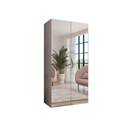 Armoire à Portes Battantes Sandi 3 100 / 202 / 52 (cachemire + Poignées: Cachemire)