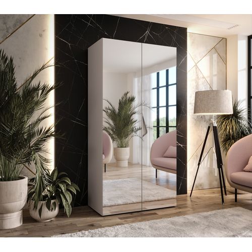 Armoire à Portes Battantes Sandi 3 100 / 202 / 52 (cachemire + Poignées: Cachemire)