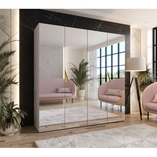 Armoire à Portes Battantes Sandi 3 200 / 202 / 52 (cachemire + Poignées: Or)