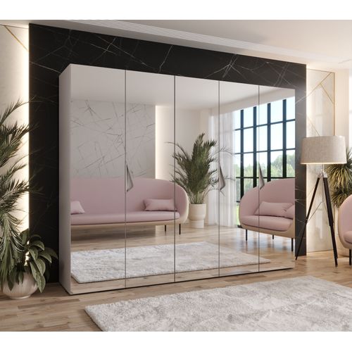 Armoire à Portes Battantes Sandi 3 250 / 202 / 52 (cachemire + Poignées: Cachemire)