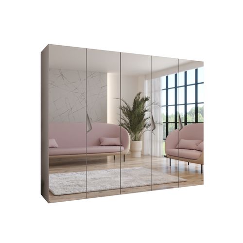 Armoire à Portes Battantes Sandi 3 250 / 202 / 52 (cachemire + Poignées: Cachemire)