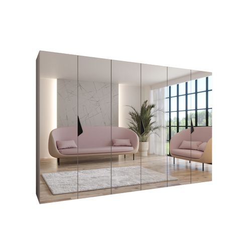 Armoire à Portes Battantes Sandi 3 300 (100x3) / 202 / 52 (cachemire + Poignées: Noir)