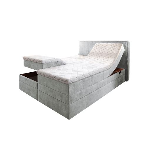 Lit Adulte 160x200 Positano - Ensemble Relaxation Électrique En Tissu Gris Clair