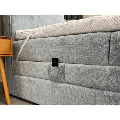 Lit Adulte 80x200 Sorrento - Ensemble Relaxation Électrique En Tissu Gris Foncé