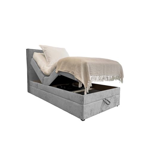 Lit Adulte 120x200 Sorrento - Ensemble Relaxation Électrique En Tissu Gris Clair