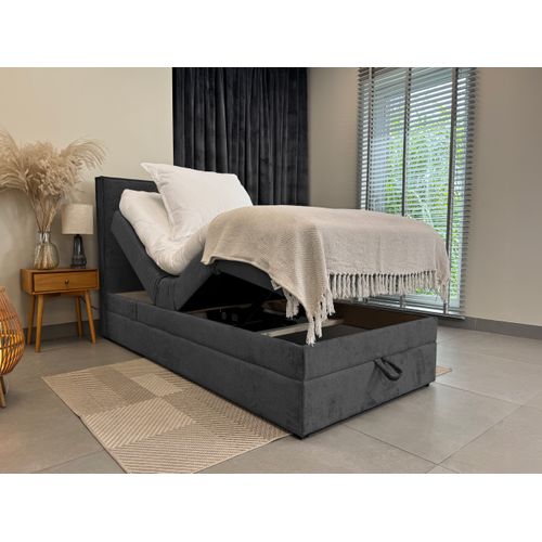 Lit Adulte 120x200 Sorrento - Ensemble Relaxation Électrique En Tissu Gris Foncé