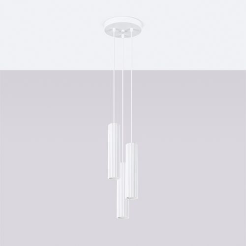 Suspension Aluminium Blanc Gu10 3 Karbon