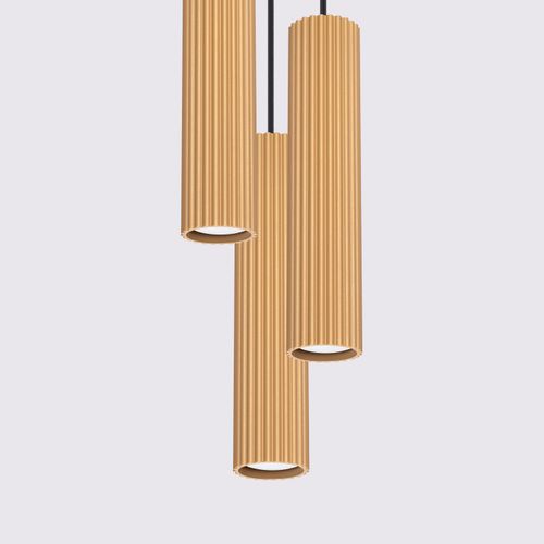 Suspension Aluminium Doré Gu10 3 Karbon