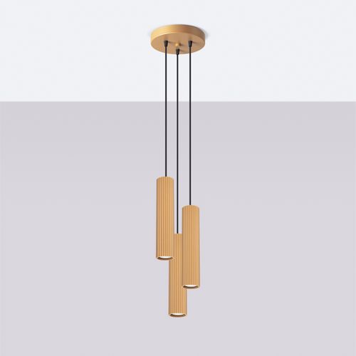 Suspension Aluminium Doré Gu10 3 Karbon