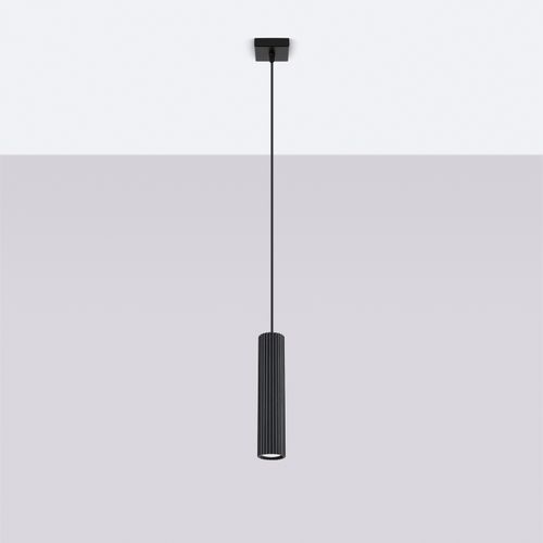 Suspension Aluminium Noir Gu10 1 Karbon