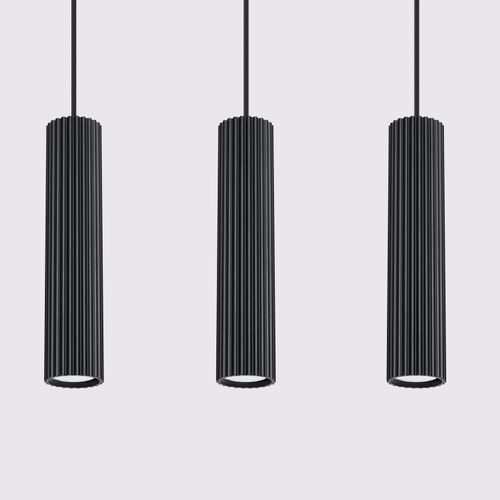 Suspension Aluminium Noir Gu10 3 Karbon Line