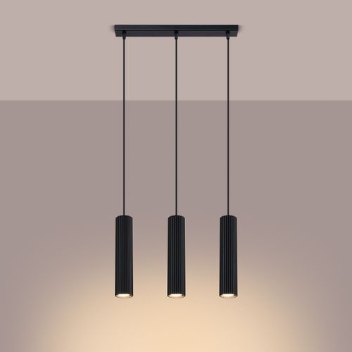 Suspension Aluminium Noir Gu10 3 Karbon Line