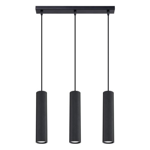 Suspension Aluminium Noir Gu10 3 Karbon Line