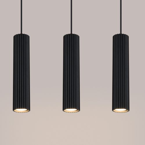 Suspension Aluminium Noir Gu10 3 Karbon Line