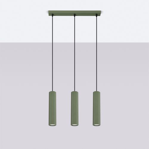 Suspension Aluminium Vert Olive Gu10 3 Karbon Line