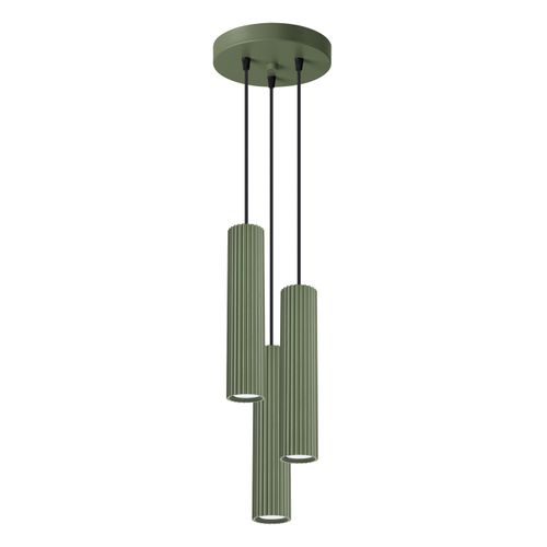 Suspension Aluminium Vert Olive Gu10 3 Karbon