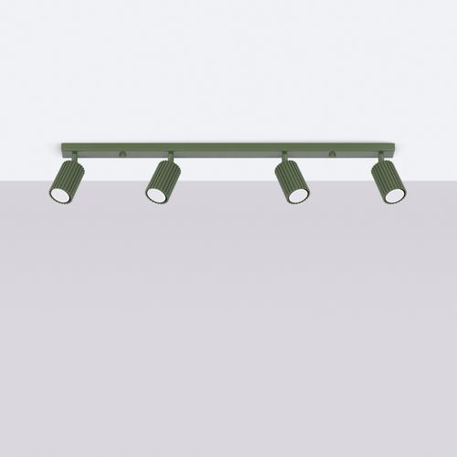 Plafonnier Aluminium Vert Olive Gu10 4 Karbon Line