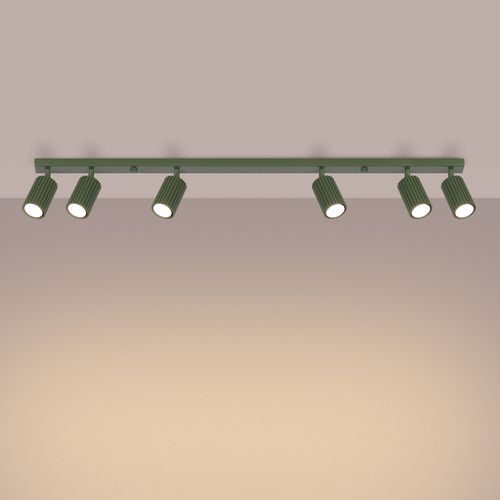 Plafonnier Aluminium Vert Olive Gu10 6 Karbon