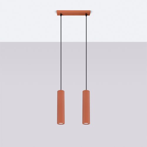 Suspension Aluminium Ocre Rouge Gu10 2 Karbon
