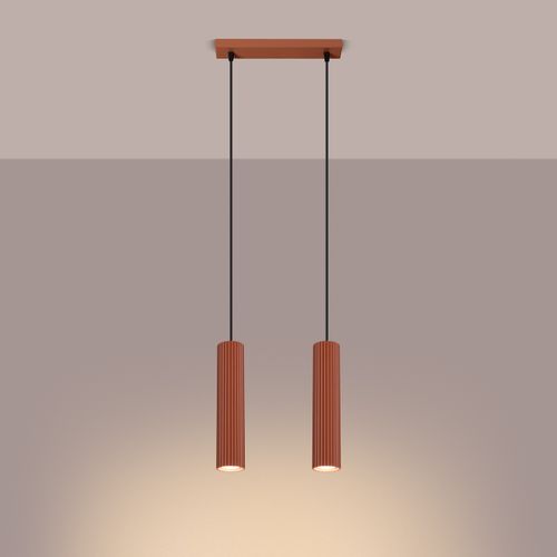 Suspension Aluminium Ocre Rouge Gu10 2 Karbon