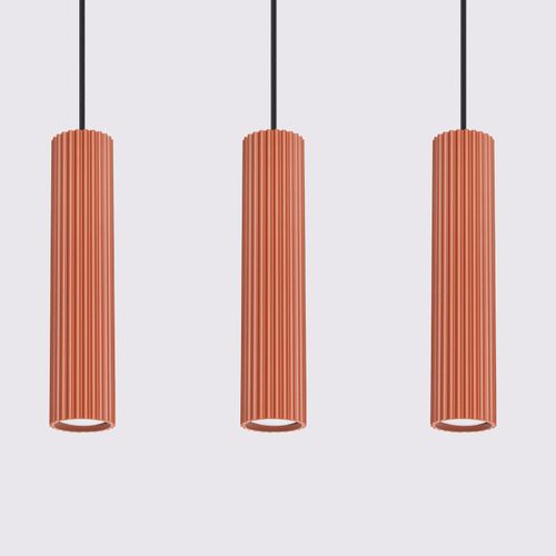 Suspension Aluminium Ocre Rouge Gu10 3 Karbon Line