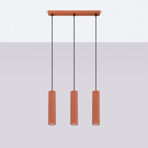 Suspension Aluminium Ocre Rouge Gu10 3 Karbon Line
