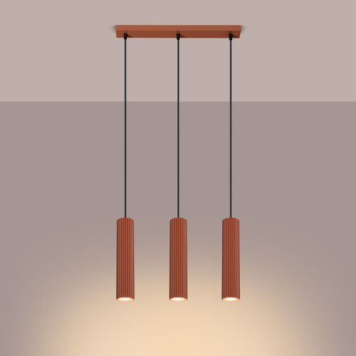 Suspension Aluminium Ocre Rouge Gu10 3 Karbon Line