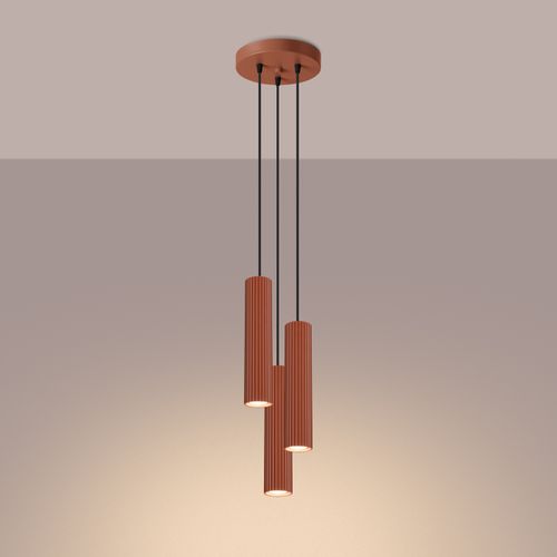 Suspension Aluminium Ocre Rouge Gu10 3 Karbon