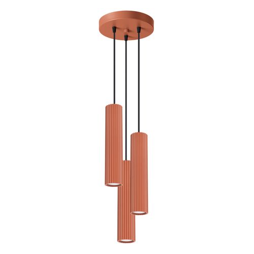 Suspension Aluminium Ocre Rouge Gu10 3 Karbon