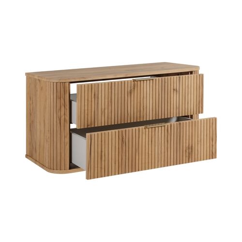 Meuble Sous Vasque à Suspendre Glamour Chêne Craft D'or 100 Cm