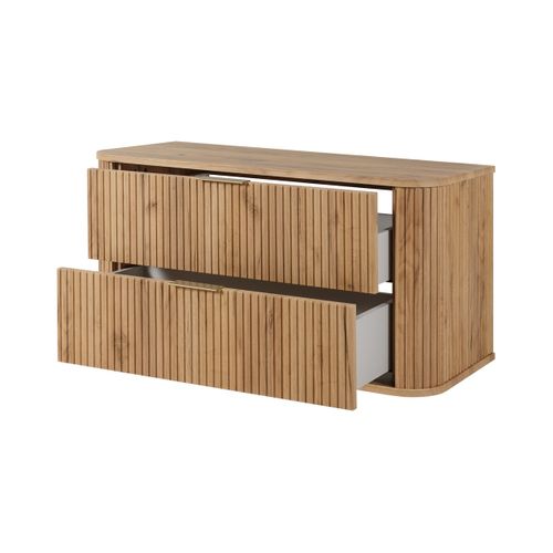 Meuble Sous Vasque à Suspendre Glamour Chêne Craft D'or 100 Cm