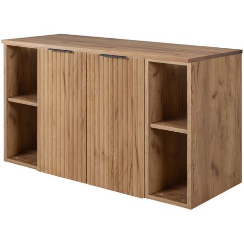 Meuble Sous Vasque à 2 Portes Flow Chêne 100 Cm Avec 2 X L'étagères - Extensions Et Plan