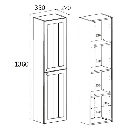 Meuble Colonne Suspendu De Salle De Bain Gusto Blanc 35 X 136 Cm