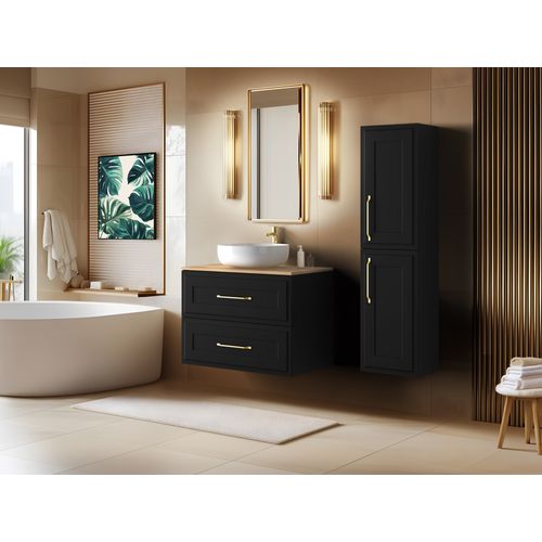 Meuble Suspendu Sous Lavabo Classic Noir 80 Cm