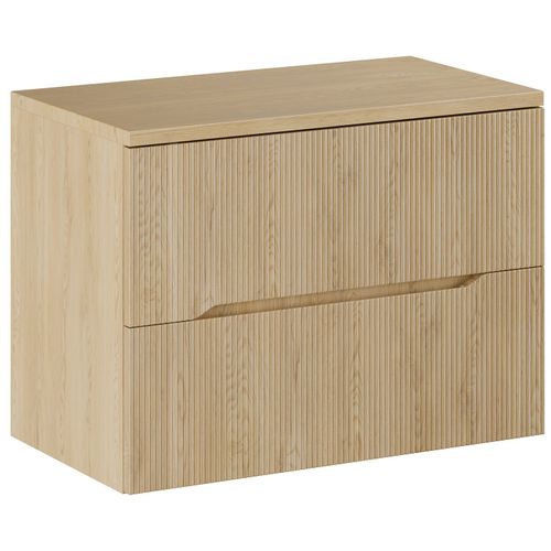 Meuble Suspendu Sous Vasque Avec Le Plan Nordic Chêne Cremona 80 Cm