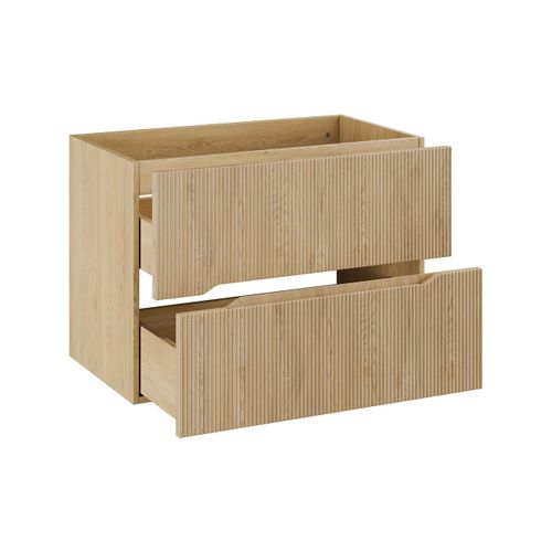 Meuble Suspendu Sous Vasque Avec Le Plan Nordic Chêne Cremona 80 Cm